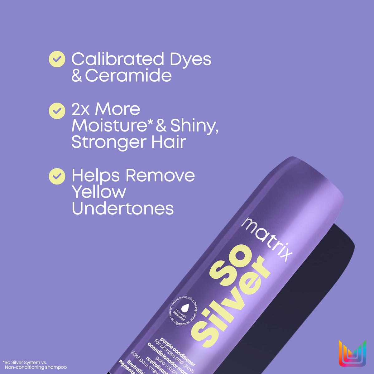 Medium Purple Matrix So Silver Purple Conditioner – For Blondes & Greys, 10.1 Fl Oz