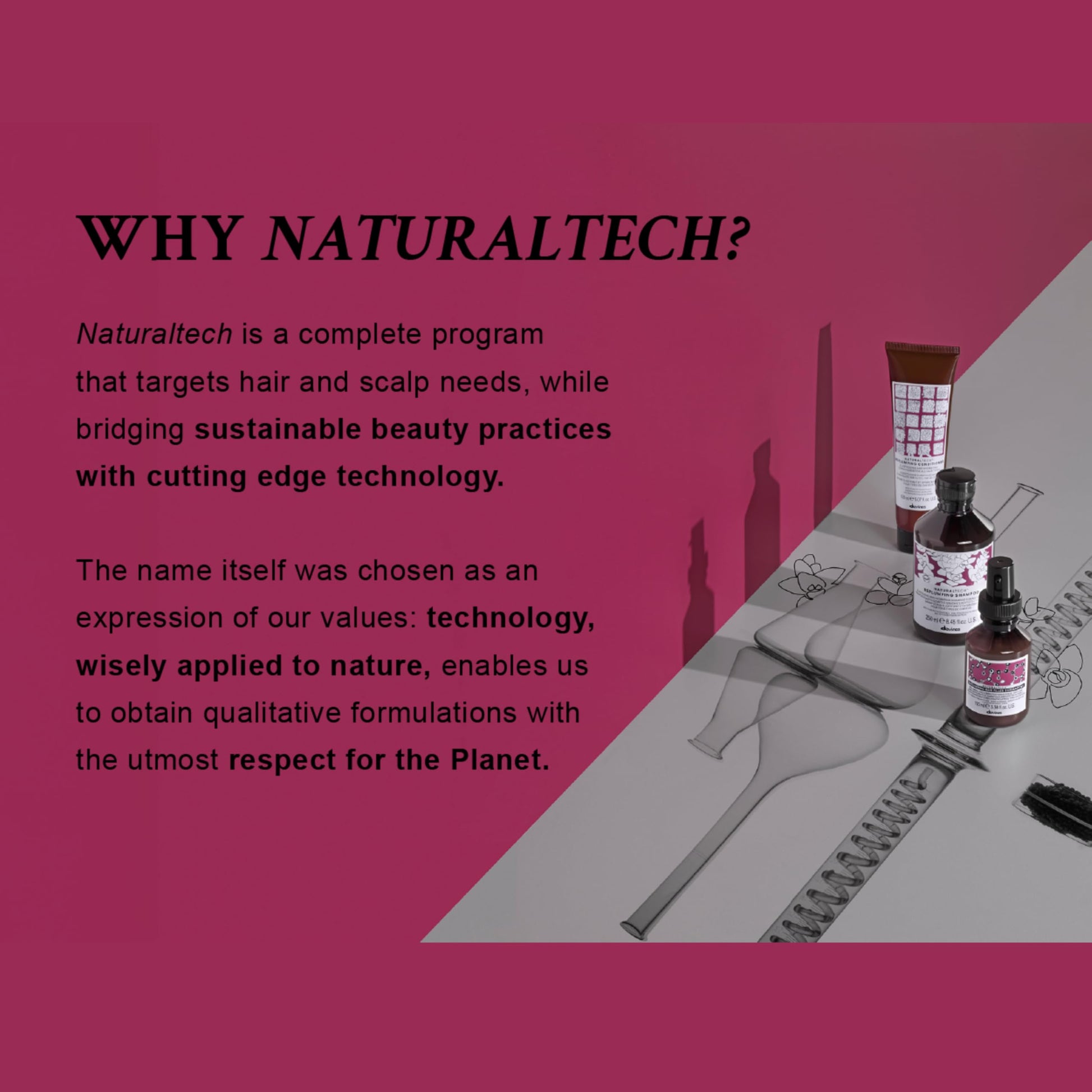 Maroon Davines Naturaltech Replumping Shampoo, Moisturizing for Fine Hair Lacking Elasticity - With Plum Phytoceuticals - Gentle Cleanser Adds Elasticity, 8.45 Fl Oz