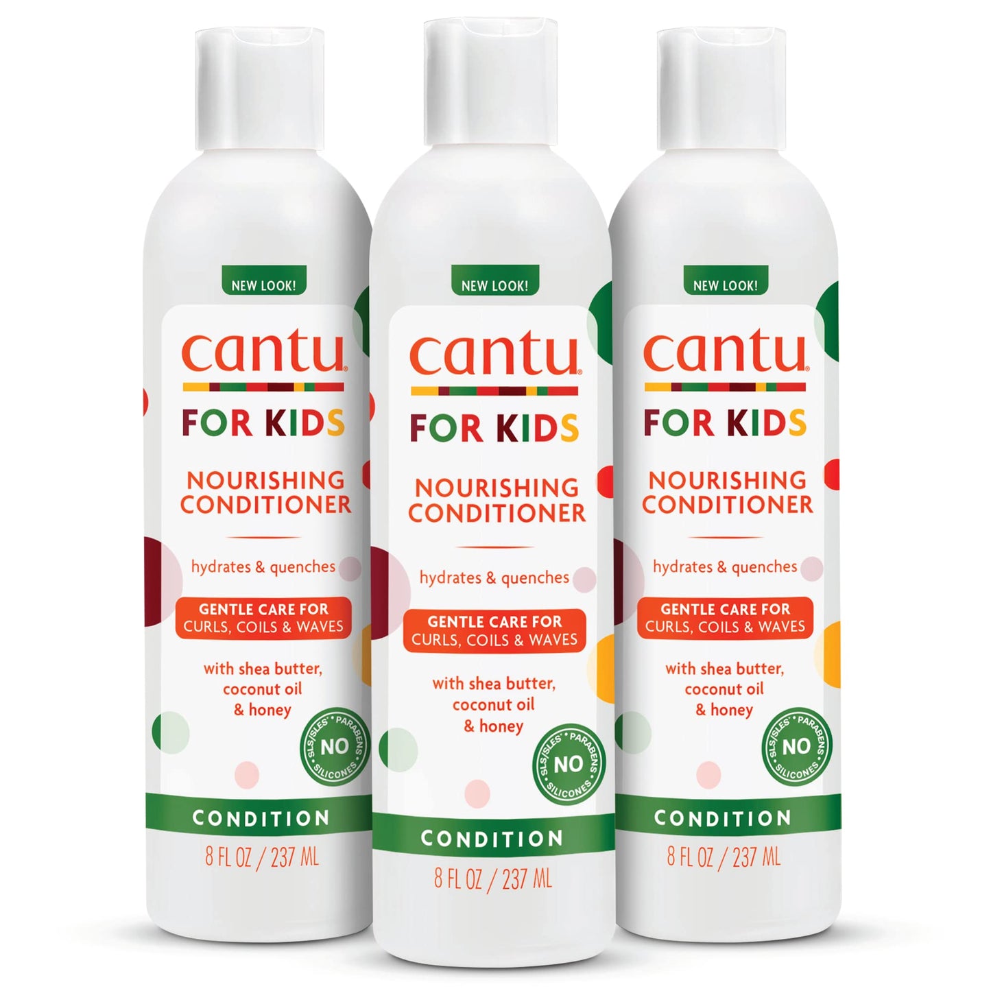 White Smoke Cantu Care for Kids Nourishing Sulfate-free Conditioner with Shea Butter, 8 fl oz (Pack of 3)
