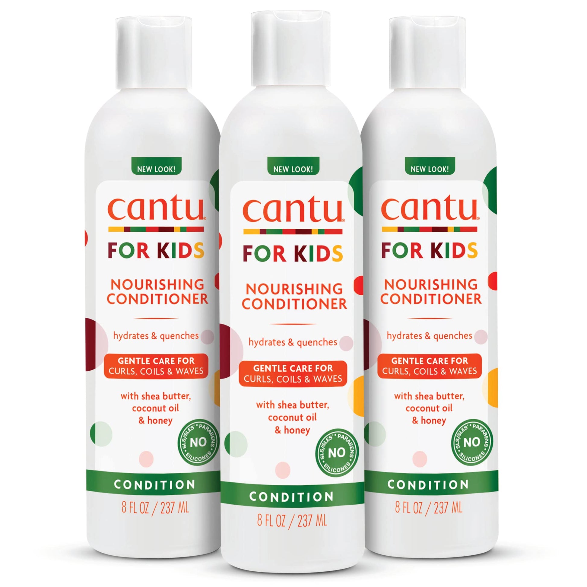 White Smoke Cantu Care for Kids Nourishing Sulfate-free Conditioner with Shea Butter, 8 fl oz (Pack of 3)