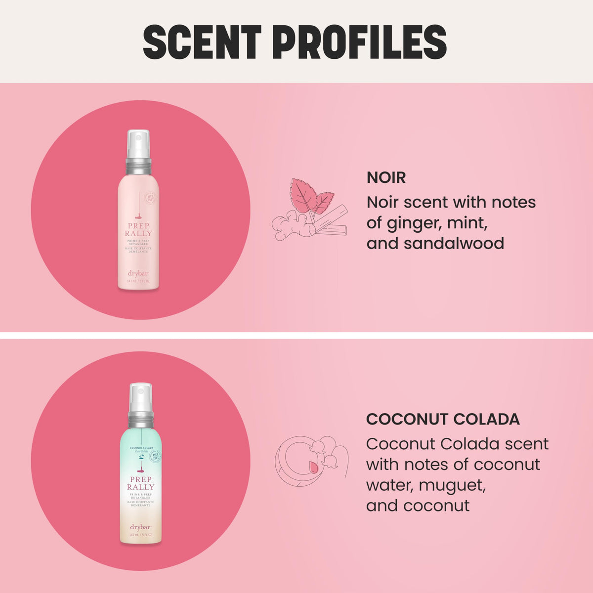 Light Pink Drybar Prep Rally Prime & Prep Detangler