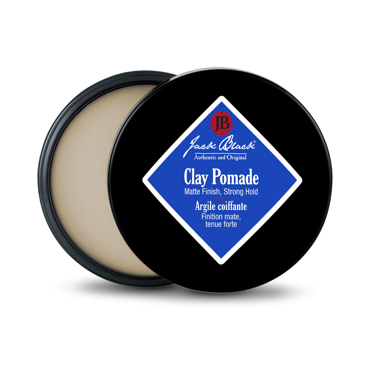Black Jack Black Clay Pomade for Men, Matte Finish & Strong Hold, 2.75 oz