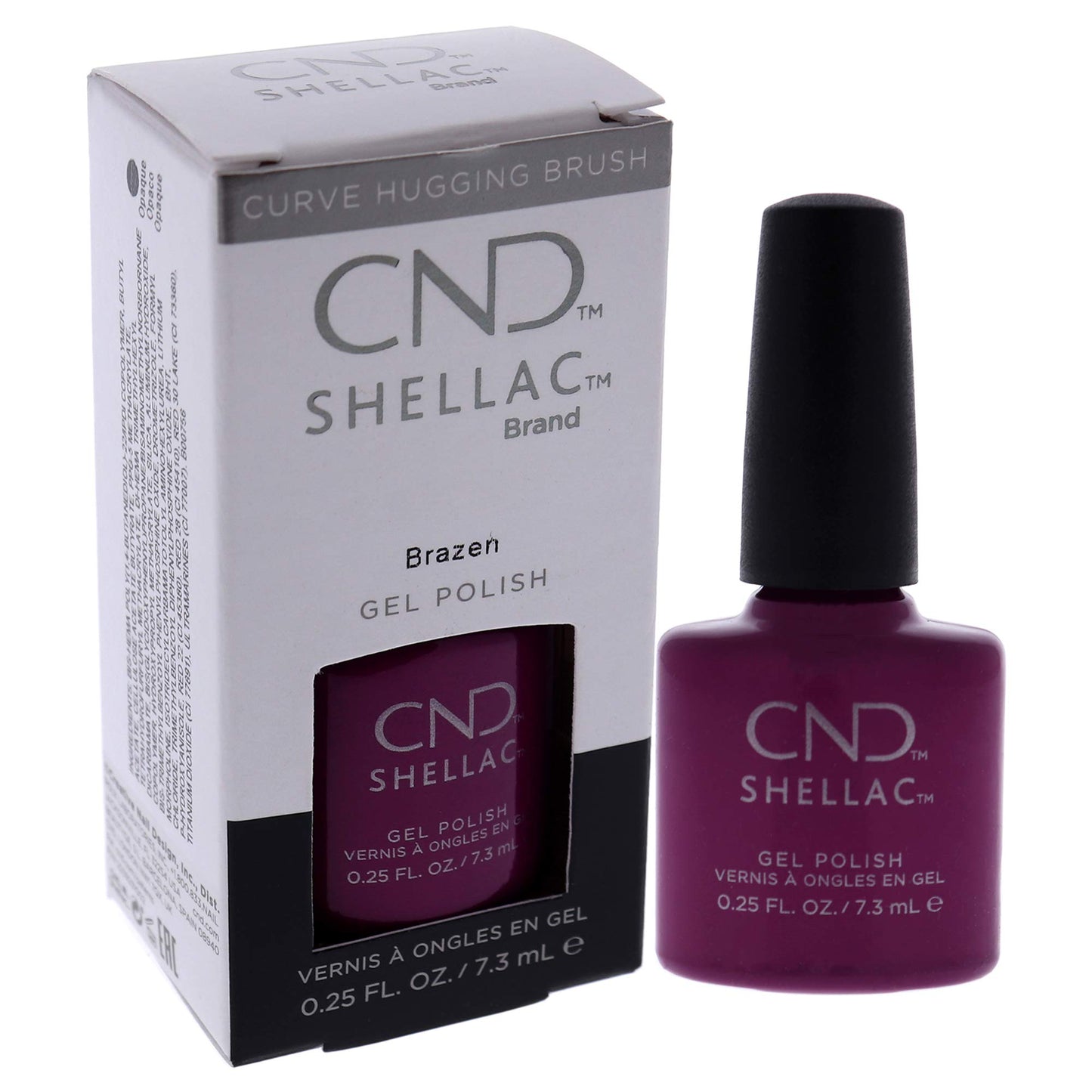 White Smoke CND Shellac Gel Nail Polish, Long-lasting Nail Paint Color with Curve-hugging Brush, 293 Brazen, 0.25 fl oz