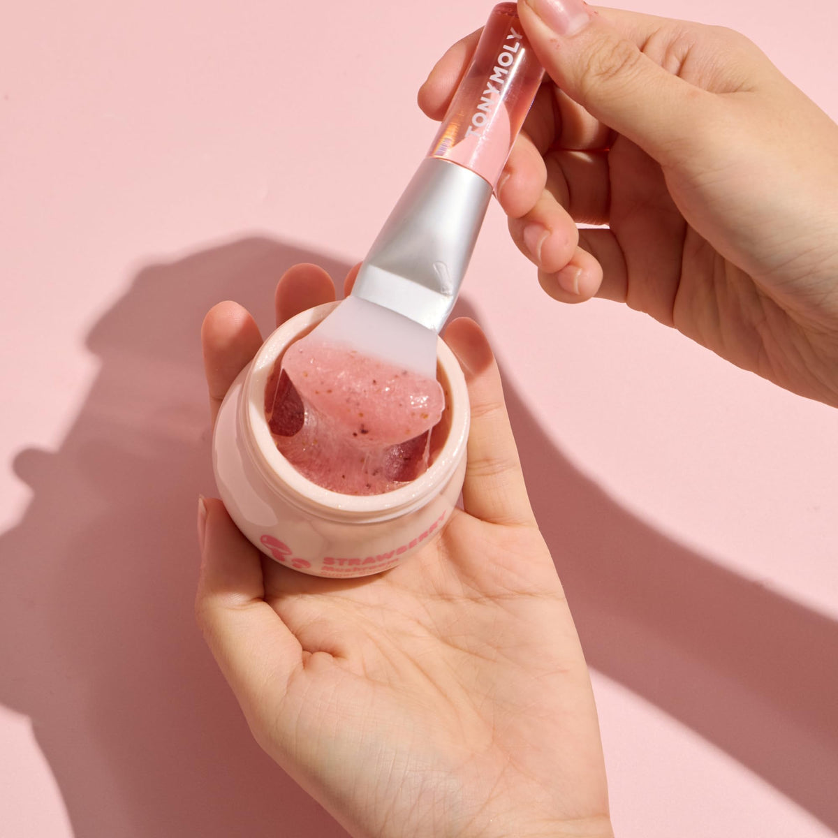 Pink TONYMOLY x Squishmallows Malcolm Exfoliating Strawberry Sugar Scrub