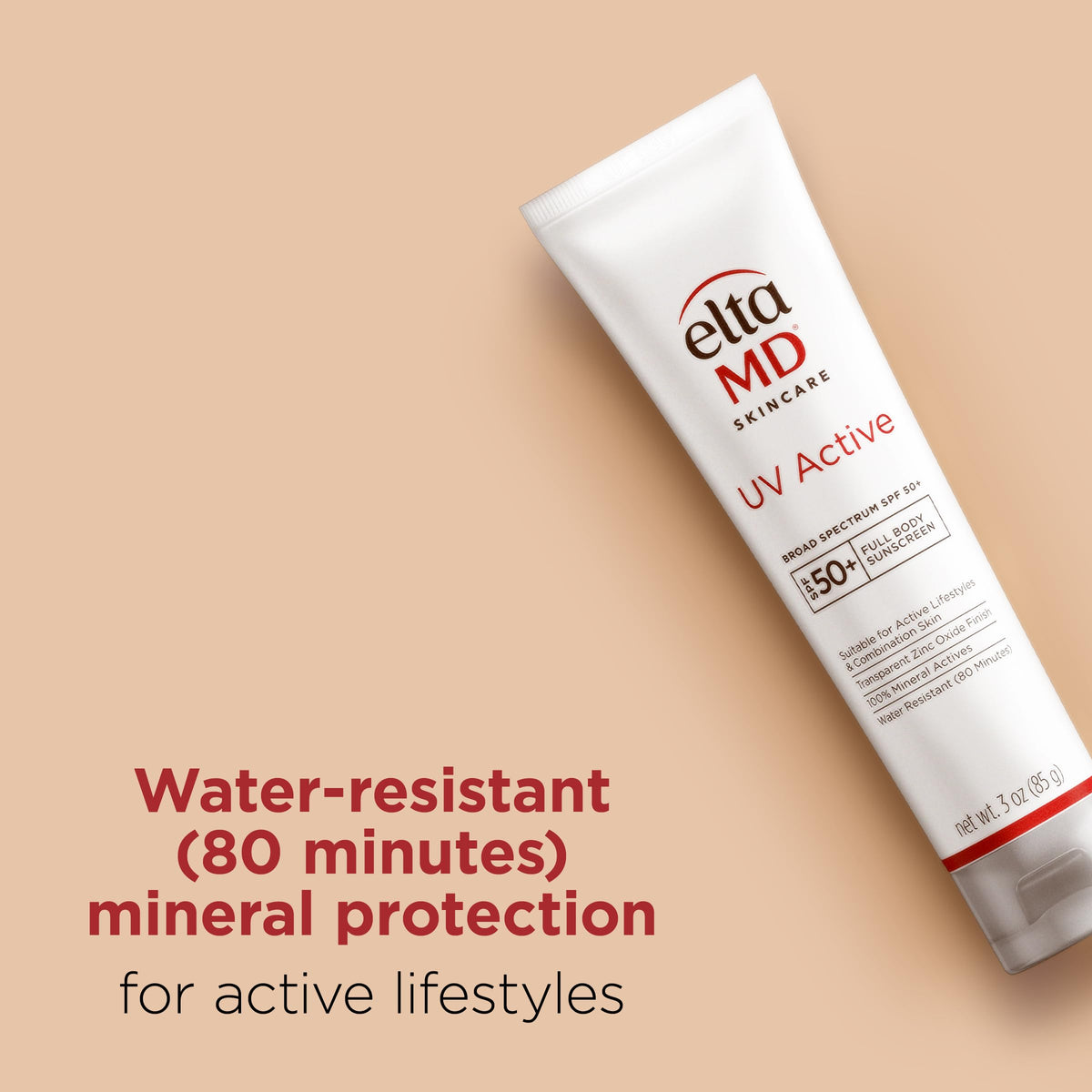 Wheat EltaMD UV Active 100% Mineral Sunscreen with Zinc Oxide, SPF 50+, 3 oz