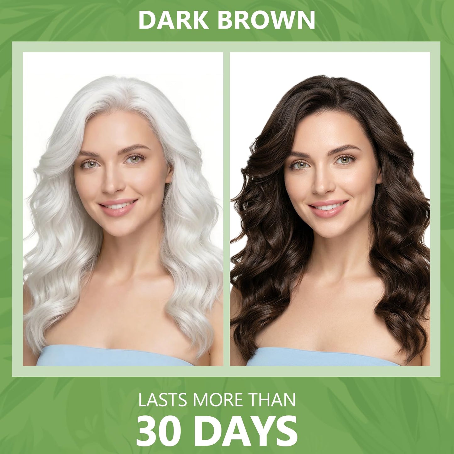 White Smoke HIS&HERCHOICE Dark Brown Hair Dye Shampoo, 3-in-1 Hair Color for Gray Coverage, Ammonia and Paraben Free with 6 Natural Herbal Ingredients, Semi-Permanent Color Shampoo for Women and Men