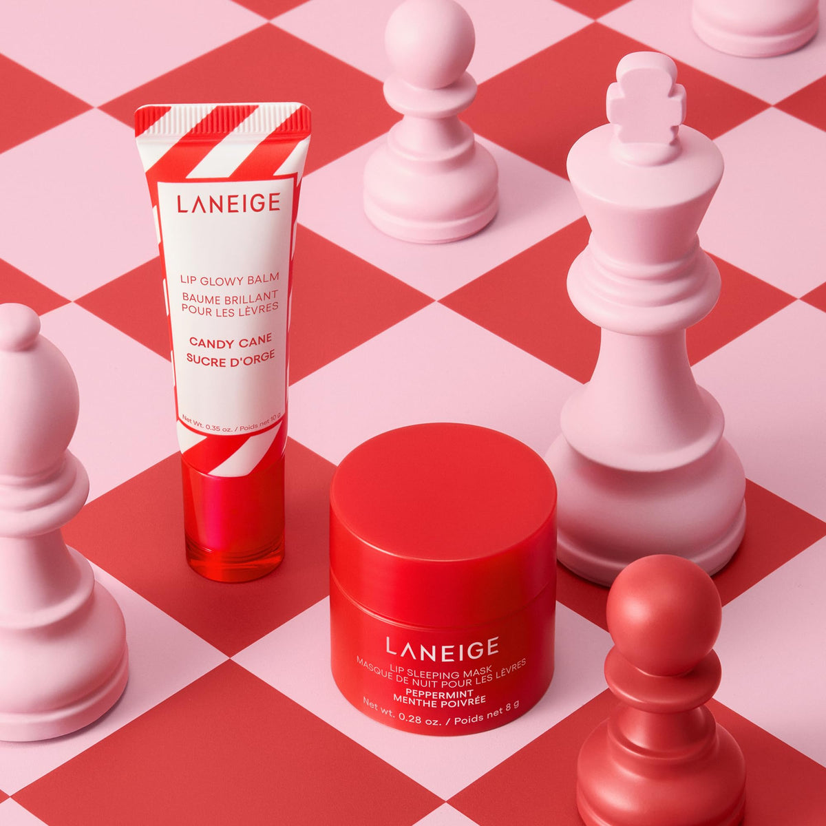 Pink LANEIGE Midnight Minis: Limited-Edition Holiday Lip Care Gift Set for Day & Night Hydration