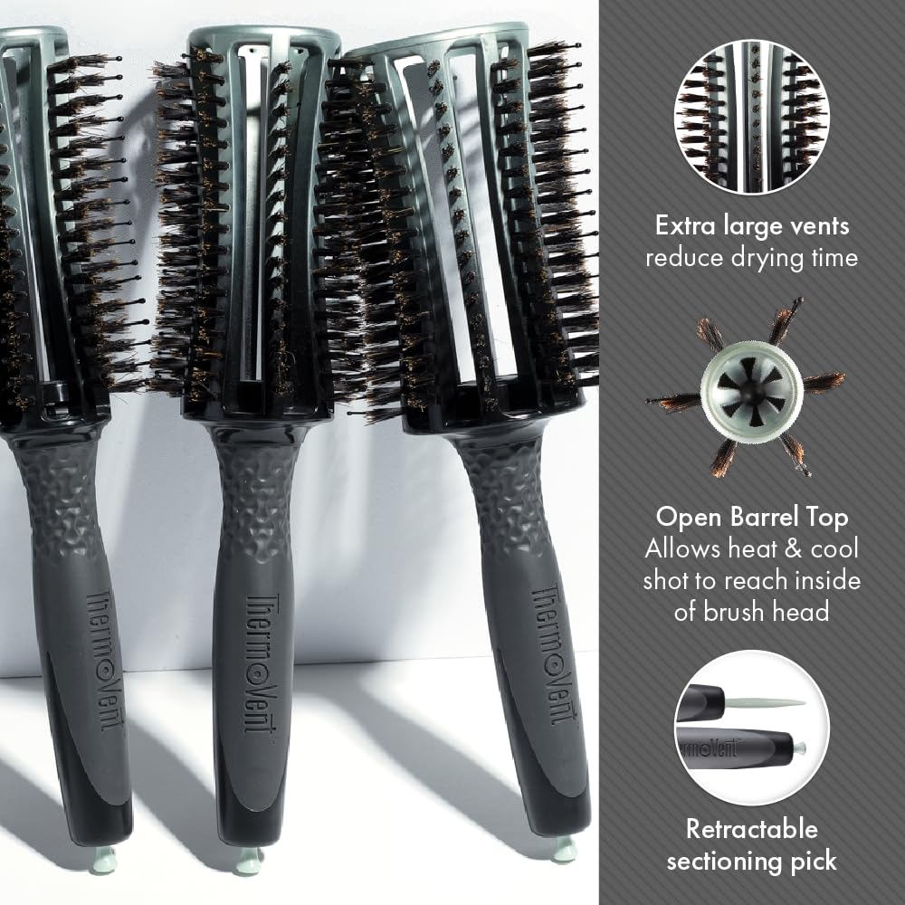 Dim Gray Olivia Garden ThermoVent Combo Brush 1 3/4" (44mm)