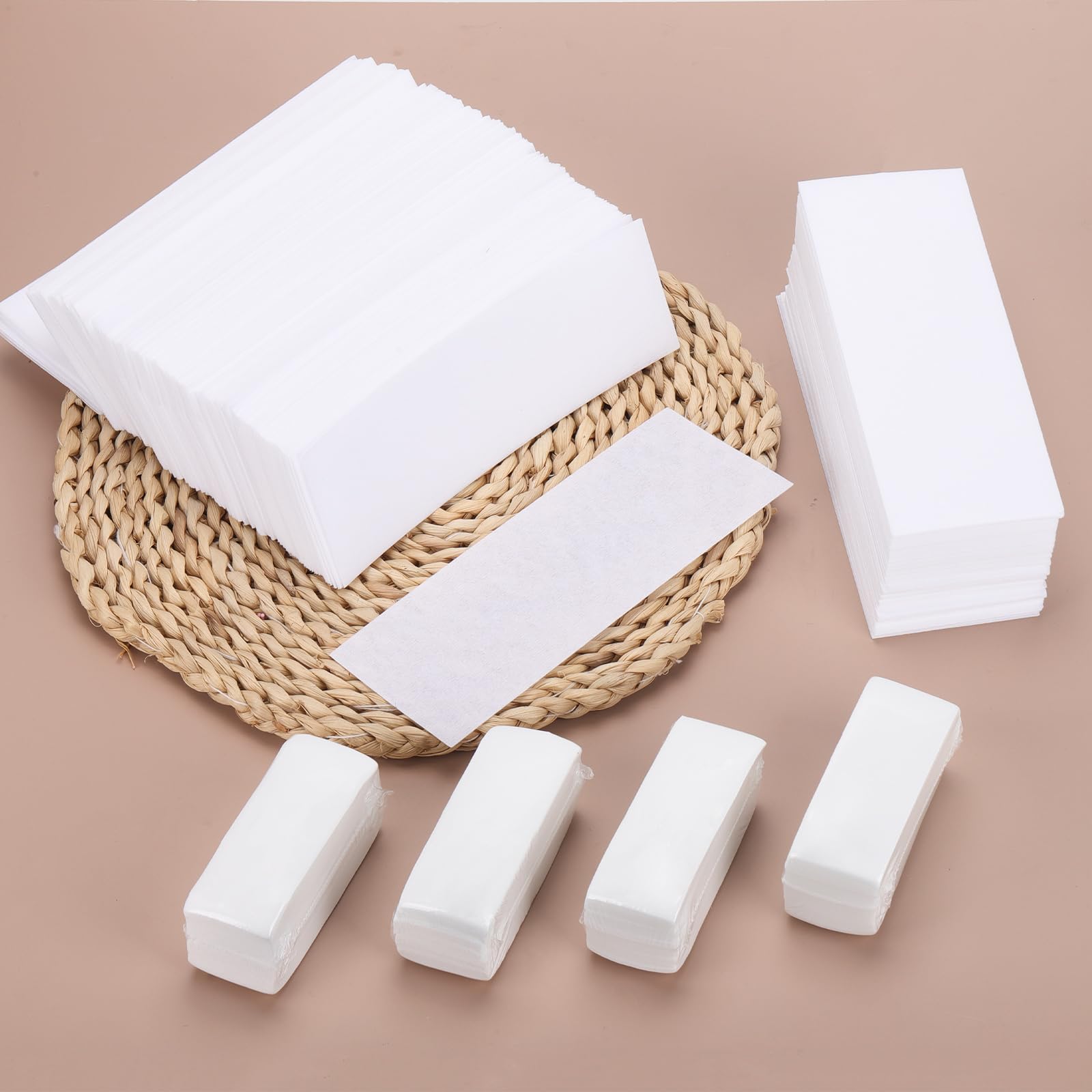 White Smoke 500Pcs Non Woven Wax Strips Soft Waxing Paper Sheets for Body Facial Hair Removal (7.8" x 2.8" and 3.9" x 1.5")