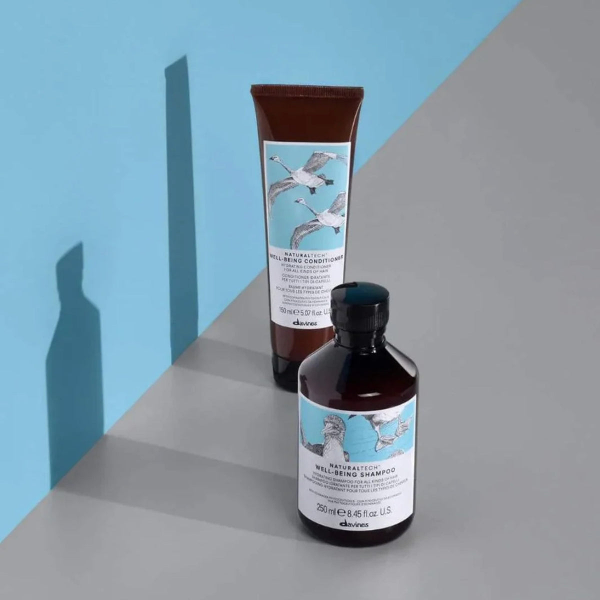 Dark Gray Davines Naturaltech WELLBEING Shampoo & Conditioner, Light And Gentle Cleansing To Moisturize, Protect and Enrich Without Changing Hair's Structure
