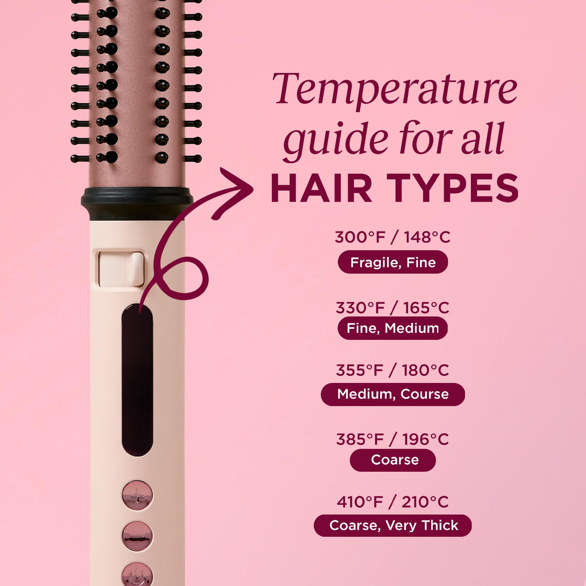Light Pink FHI Heat SwiftStyler™ Retractable Speed Styler 1.25" - Curling Wand, Brush