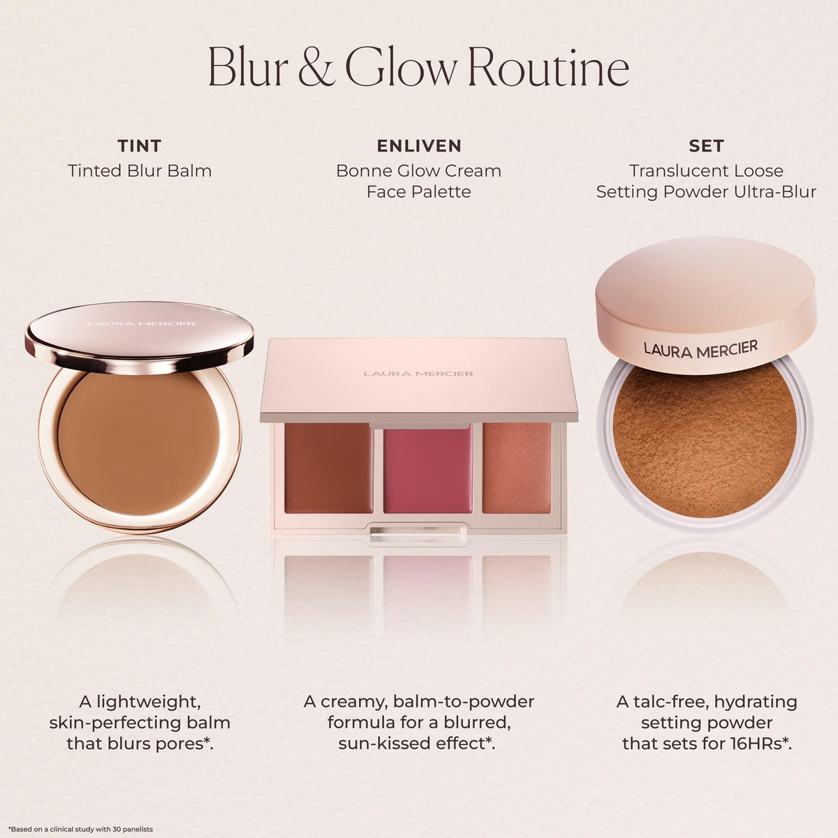 Misty Rose Laura Mercier Bonne Glow Cream Face Palette, Amour, 0.38 oz