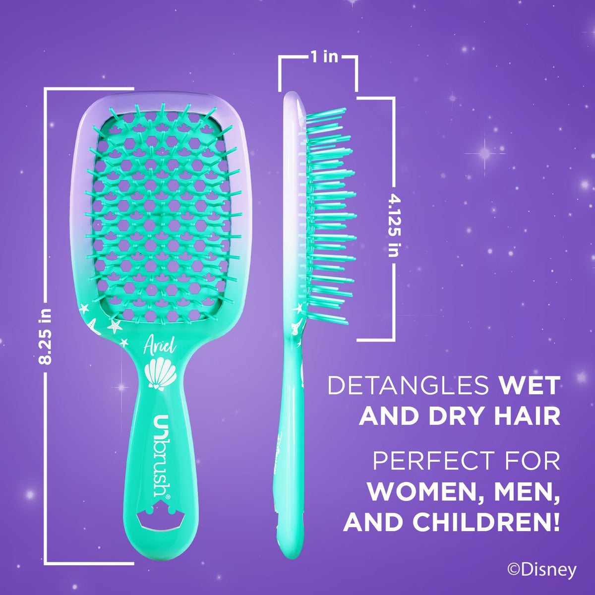 Slate Blue FHI Heat UNbrush Detangling Hairbrush - Disney Princess