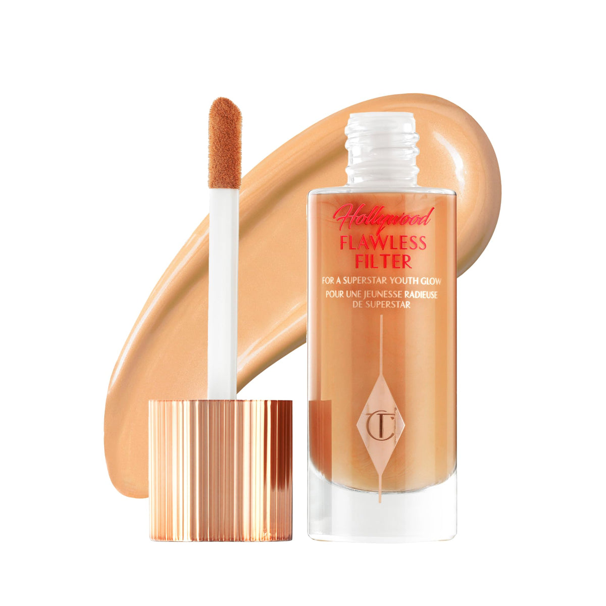 White Smoke Charlotte Tilbury Hollywood Flawless Filter - Multi‑Use Makeup Primer, Complexion Booster & Illuminating Liquid Highlighter with Sheer Coverage - Smooths & Blurs Skin