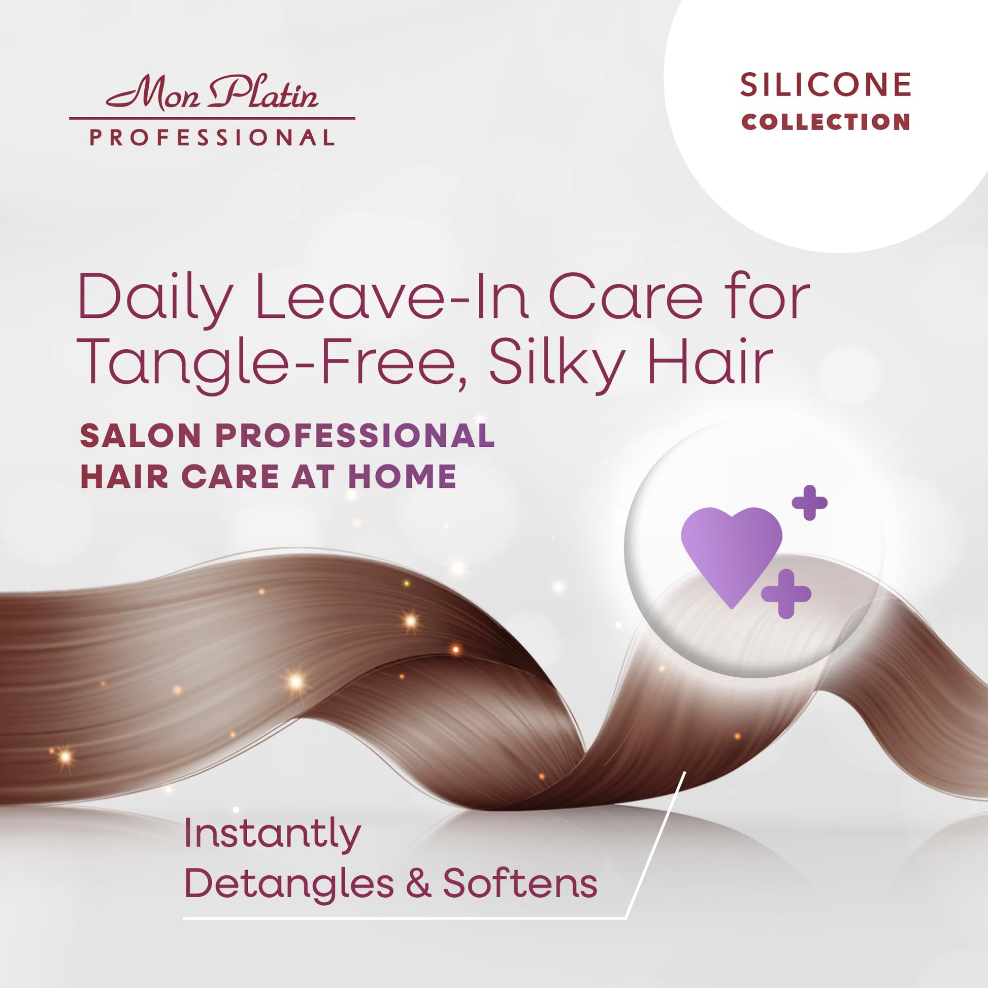 Lavender Mon Platin Silicone Hair Cream – Leave-In Detangler & Moisturizer for Curly, Wavy or Dry Hair – 500ml