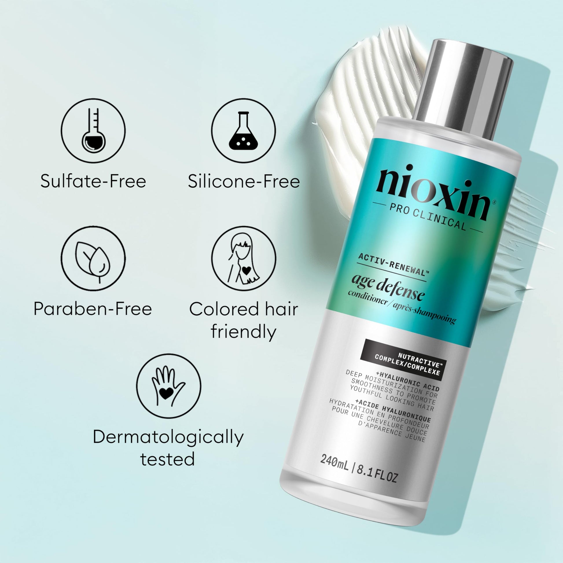 Lavender NIOXIN Age Defense Conditioner for Aging Hair | Strengthening Conditioner with Hyaluronic Acid | 16 Fl Oz | 475mL