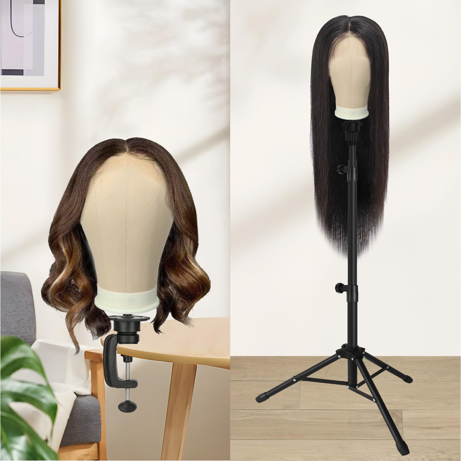 Misty Rose 22 Inch Wig Head for Wig, Canvas Mannequin Head with Mount Hole, Manikin Head for Wig Making, Styling and Display, Head Contour More Realistic