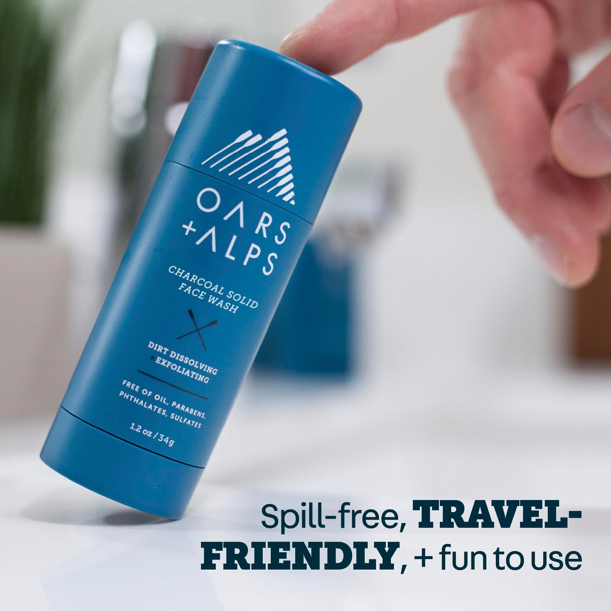 Light Gray Oars + Alps Exfoliating Face Wash Stick, Travel Friendly, 1pk, 1.2oz