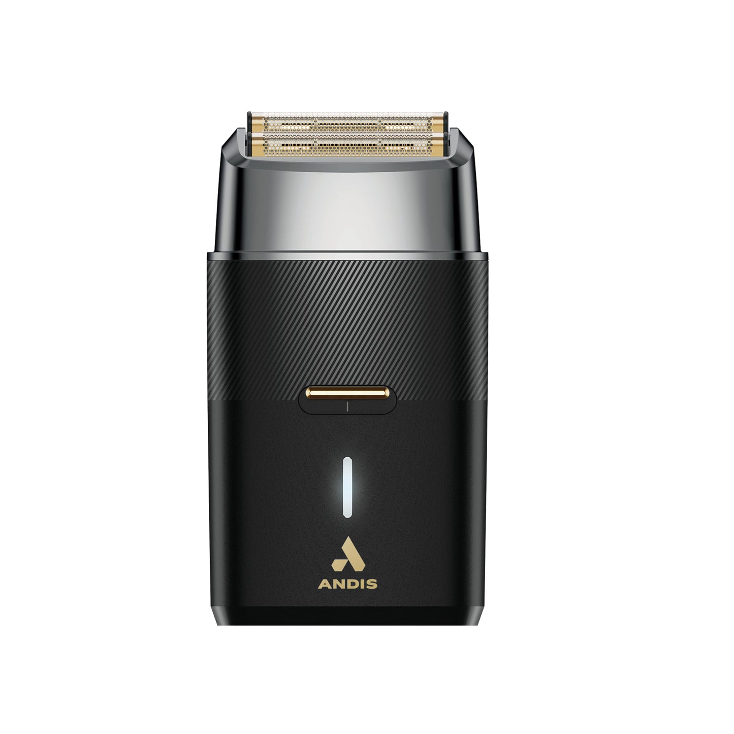 Dark Slate Gray Andis 563616 Pro Foil Plus II Cordless Shaver, Gold Titanium Foils, Lithium Ion Battery, Includes USB-C Charging Stand, Black