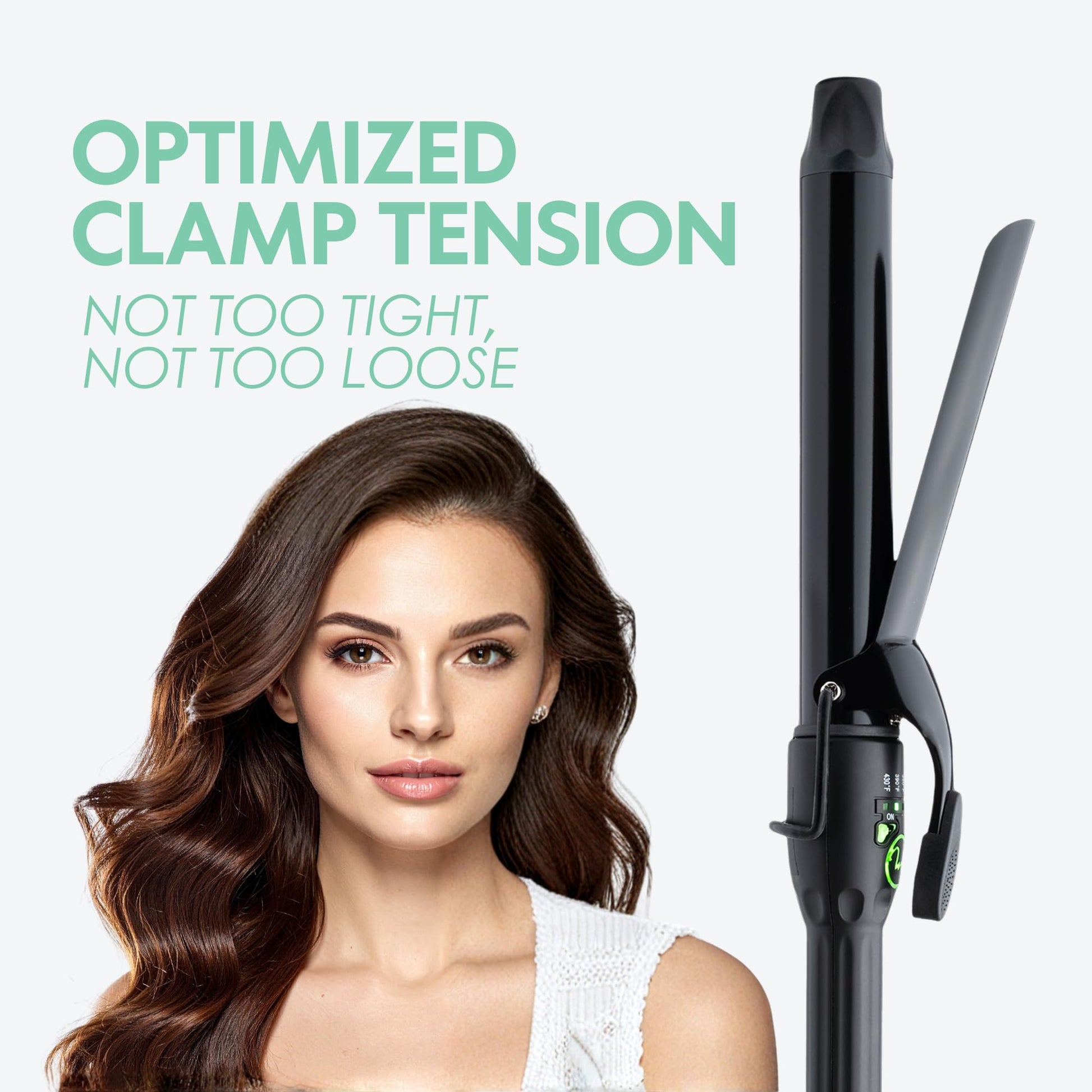 White Smoke MINT REVAMP X-Long Barrel 1.25 Inch Curling Iron — Easier & Faster Styling for Long Hair | Truly Ionic & Even Heat Ceramic Curling Iron 1 1/4 Inch | Professional Optimized Clamp for Smooth Salon Curls