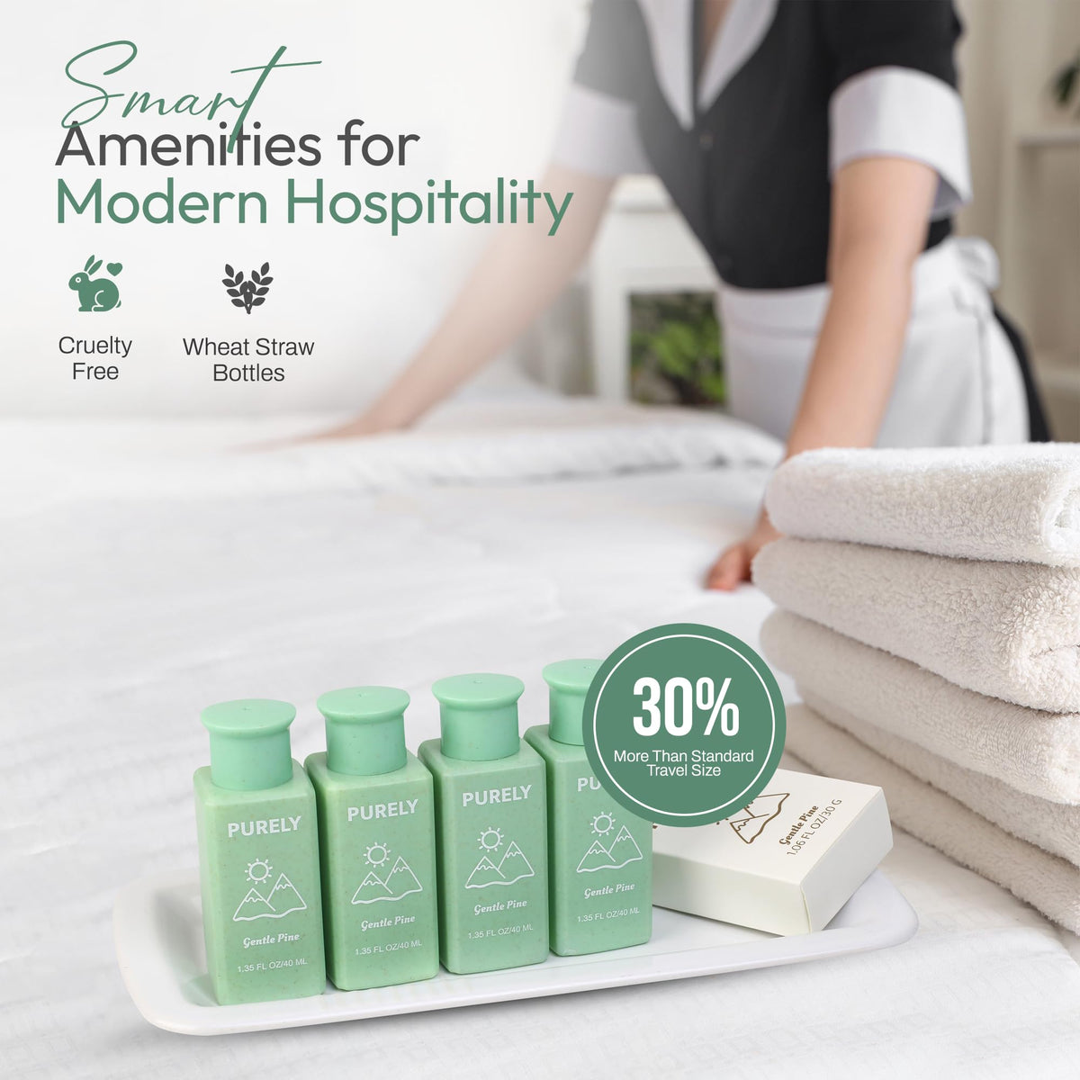 Lavender 150‑Piece Bulk Travel Toiletries Set | Hotel & Airbnb Essentials | 1.3 oz Bottles (30 Shampoo, 30 Conditioner, 30 Body Wash, 30 Lotion, 30 Bar Soap) | Guest Bathroom Supplies + Homeless Outreach