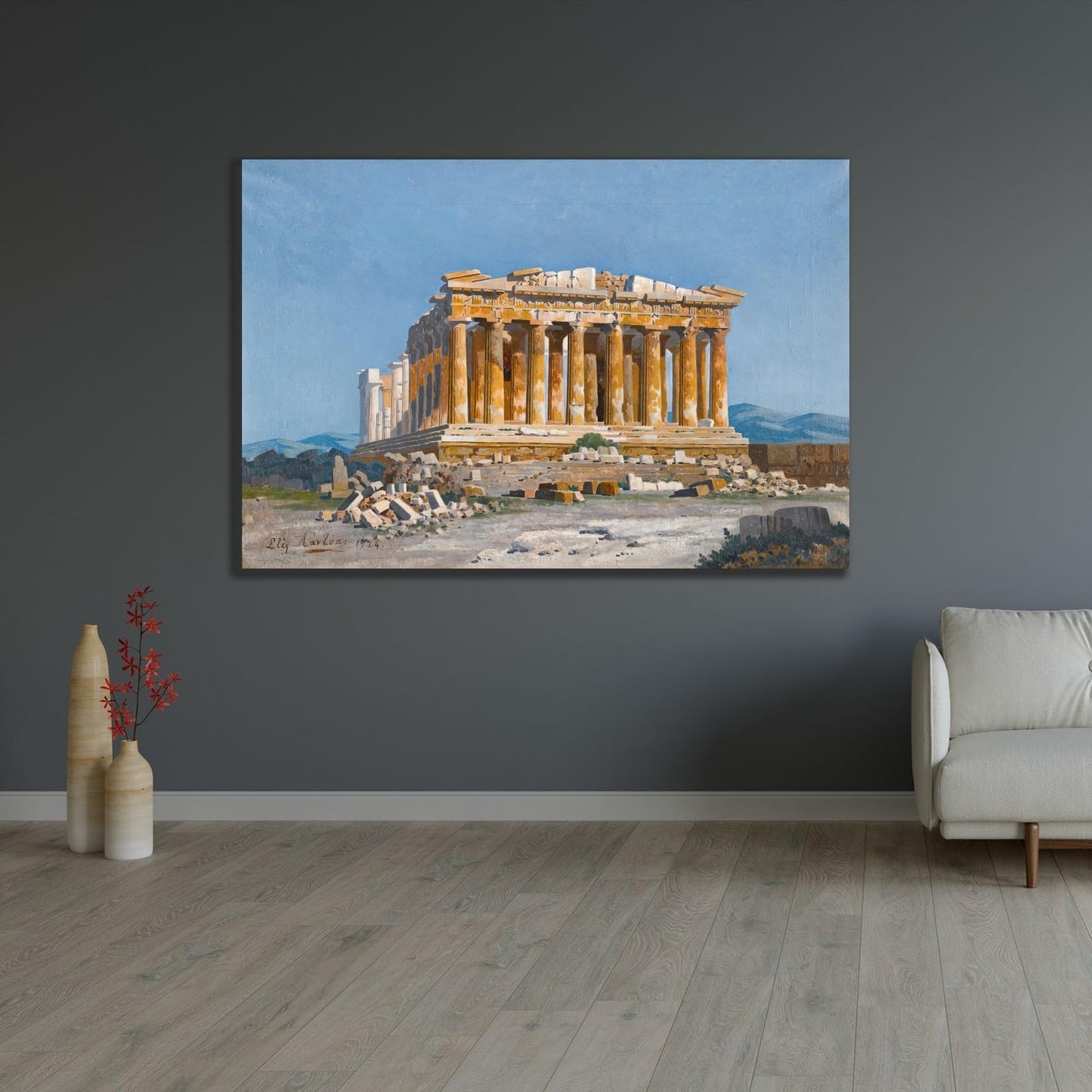 Dark Slate Gray ArtDirect The Acropolis (1924) Custom Framed Art Print Giclee Print or Canvas Options with Various Sizes and Customization by Stephanos Lanza