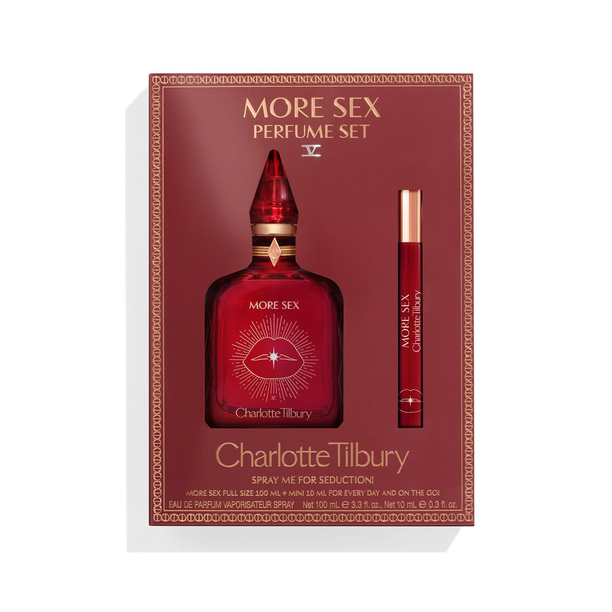 Brown Charlotte Tilbury More Sex Eau De Parfum - Pheromone Enhancing Sandalwood Perfume with Naturally-Derived Oils - Long-Lasting Scent with Notes of Black Pepper, Velvety Musk & Ambery Wood