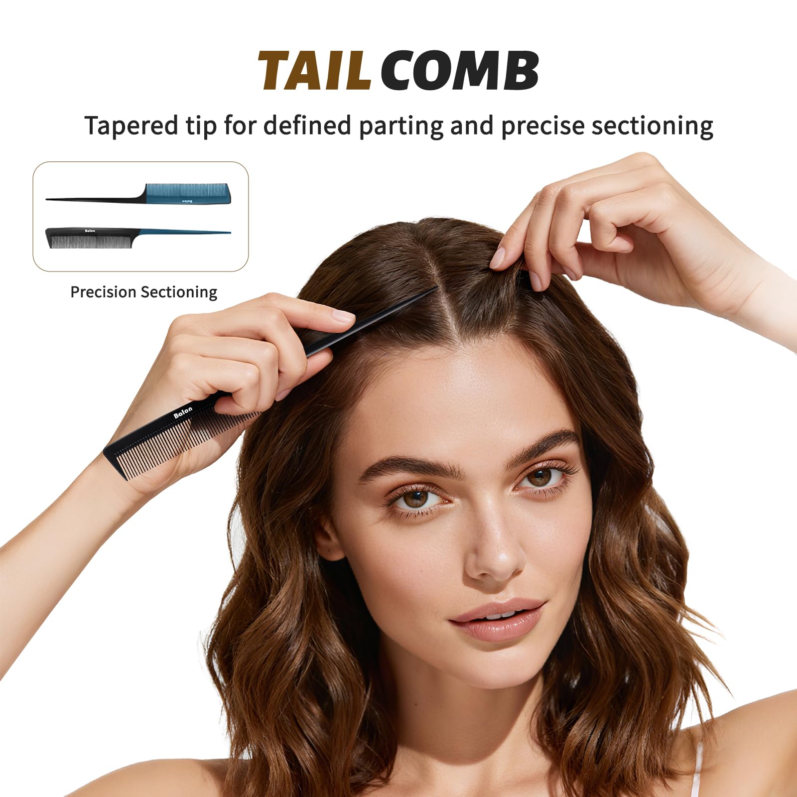 White Smoke Balon Hair Brush for Women and Men, 4Pcs Paddle Brush Detangling Brush Hair Comb Set for Long Thick Thin Curly Hair, Hairbrush Great On Wet or Dry, No More Tangle