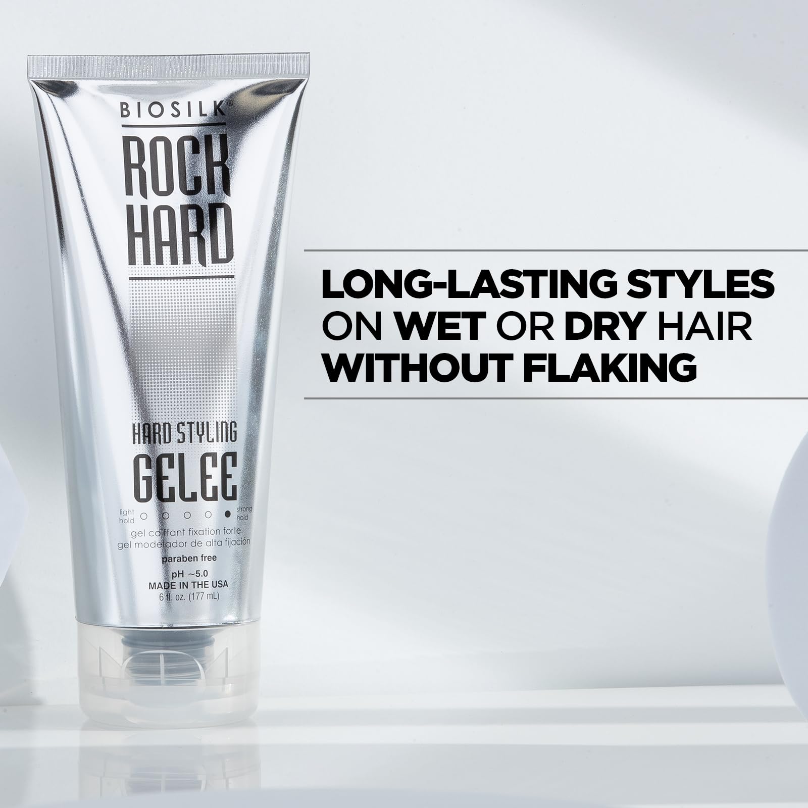 Lavender BioSilk Rock Hard Gel, Firm-Hold Hair Gel for Long-Lasting Styles, Shapes, Defines & Adds Shine, Sulfate-Free, Paraben-Free, Cruelty-Free, 6 Oz