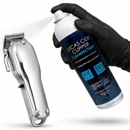White Smoke LUCAS-CIDE Clipper Cleaner Disinfectant and Lubricating Spray for Clippers and Blades - 16 Fl Oz