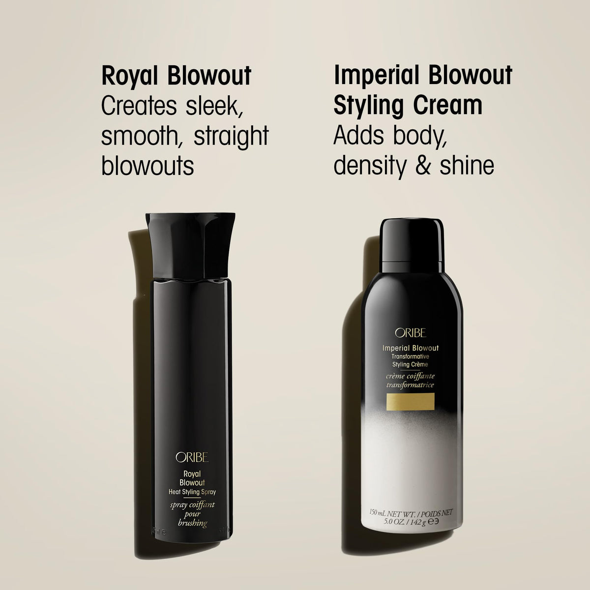 Light Gray Oribe Royal Blowout Heat Styling Spray - For Smooth, Sleek Blowouts - 5.9oz
