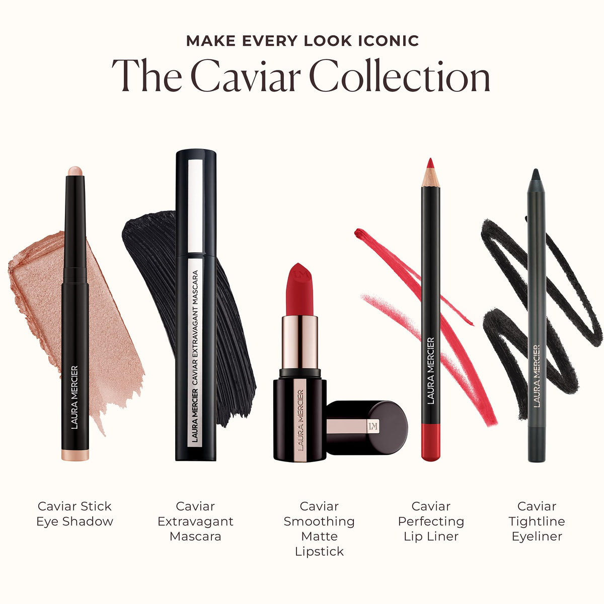 White Smoke Laura Mercier Caviar Extravagant Mascara, Intense Black, 0.29 oz