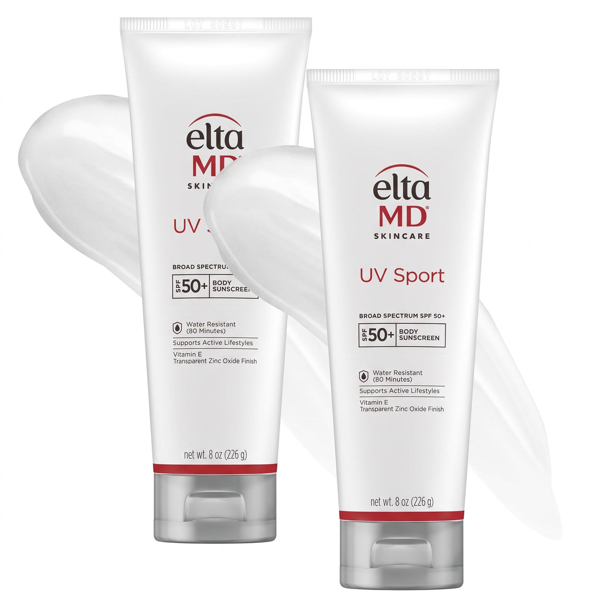 White Smoke EltaMD UV Sport Sunscreen, Water and Sweat Resistant 80 Min, SPF 50