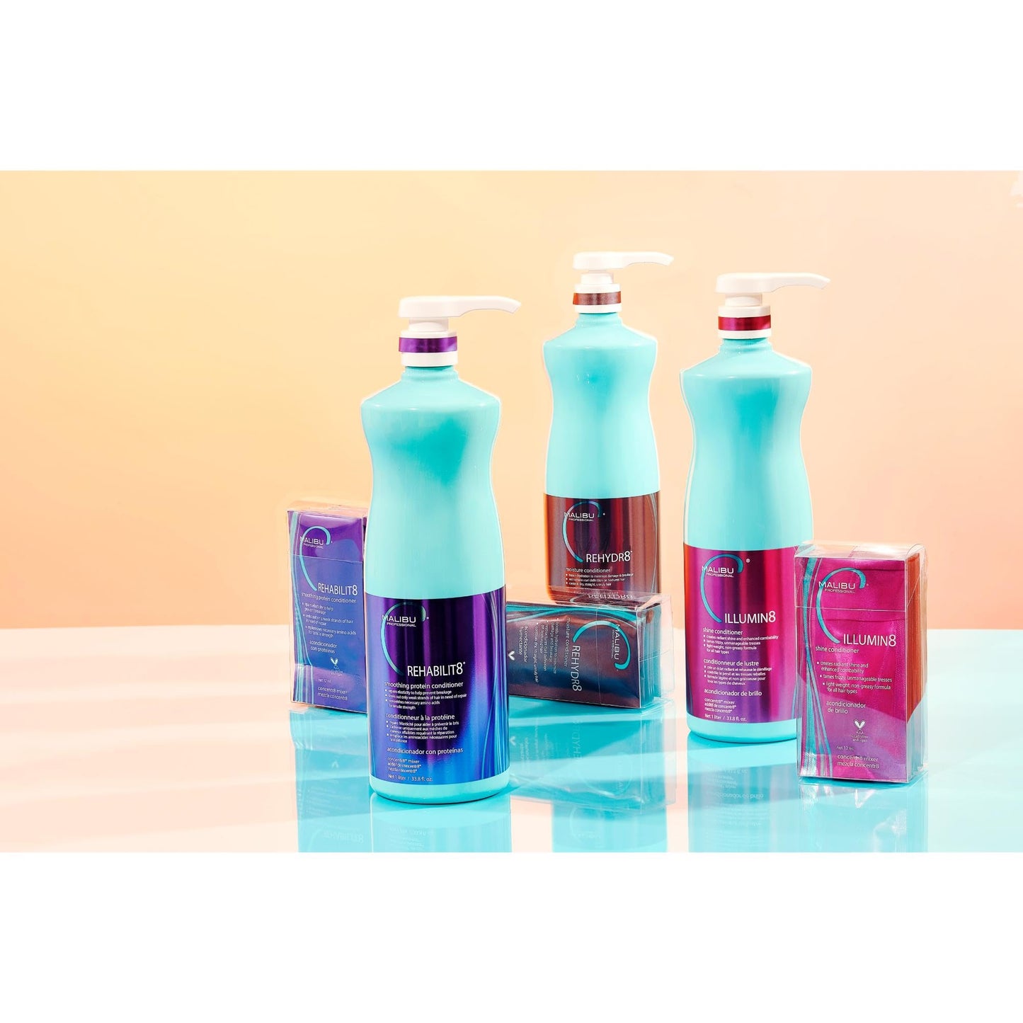 Wheat Malibu C ILLUMIN8 Shine Conditioner (1 Packet) - Concentrate for Hair Shine & Manageability - Lightweight, Non-Greasy Hair Conditioner for All Hair Types