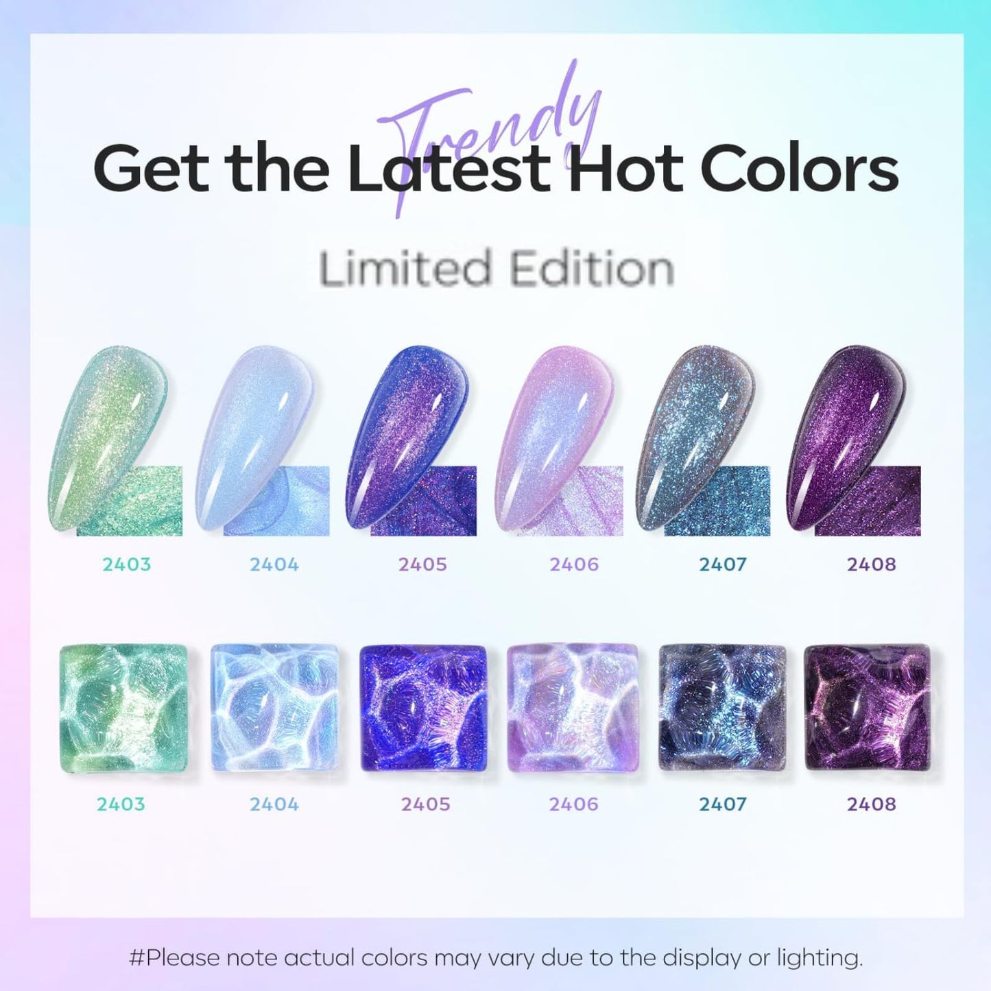 White Smoke modelones Gel Nail Polish Set- 6 Colors 2026 Mothersday Chameleon Aurora Shimmer Glitter Gel Polish Kit Blue Green Purple Nail Gel Polish Soak Off LED Nail Lamp Nail Art Gel Kit DIY Salon Gift