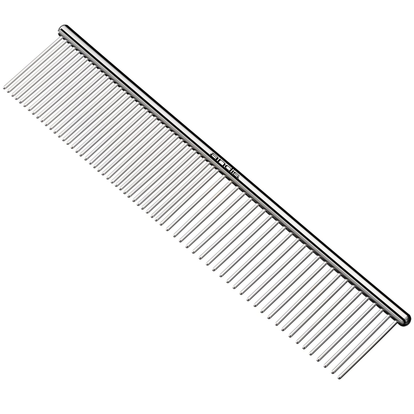 White Smoke Andis 65730 Stainless-Steel Comb for Knots, Mats & Loose Hair Removal - Effective Dematting Tool, Comfortable, Lightweight, Portable & Safe for Dogs, Cats & Pets – Silver, 7-1/2-Inch