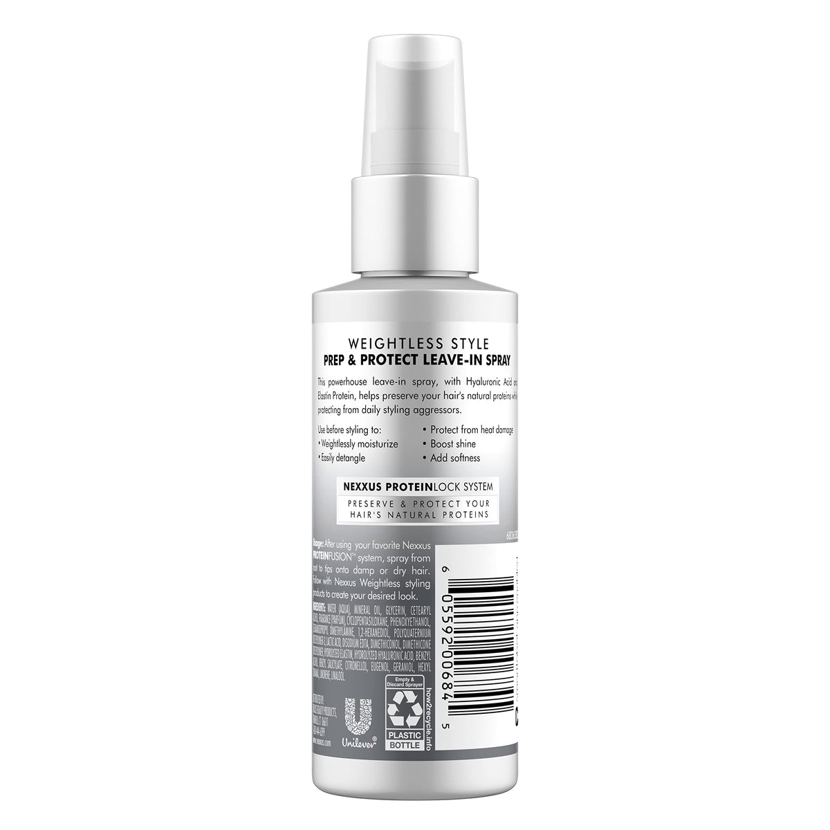 White Smoke Nexxus Prep & Protect Leave-In Spray Weightless Style Detangler Leave-in Conditioner Spray Moisturizer, Detangler & Heat Protectant 4.1 oz