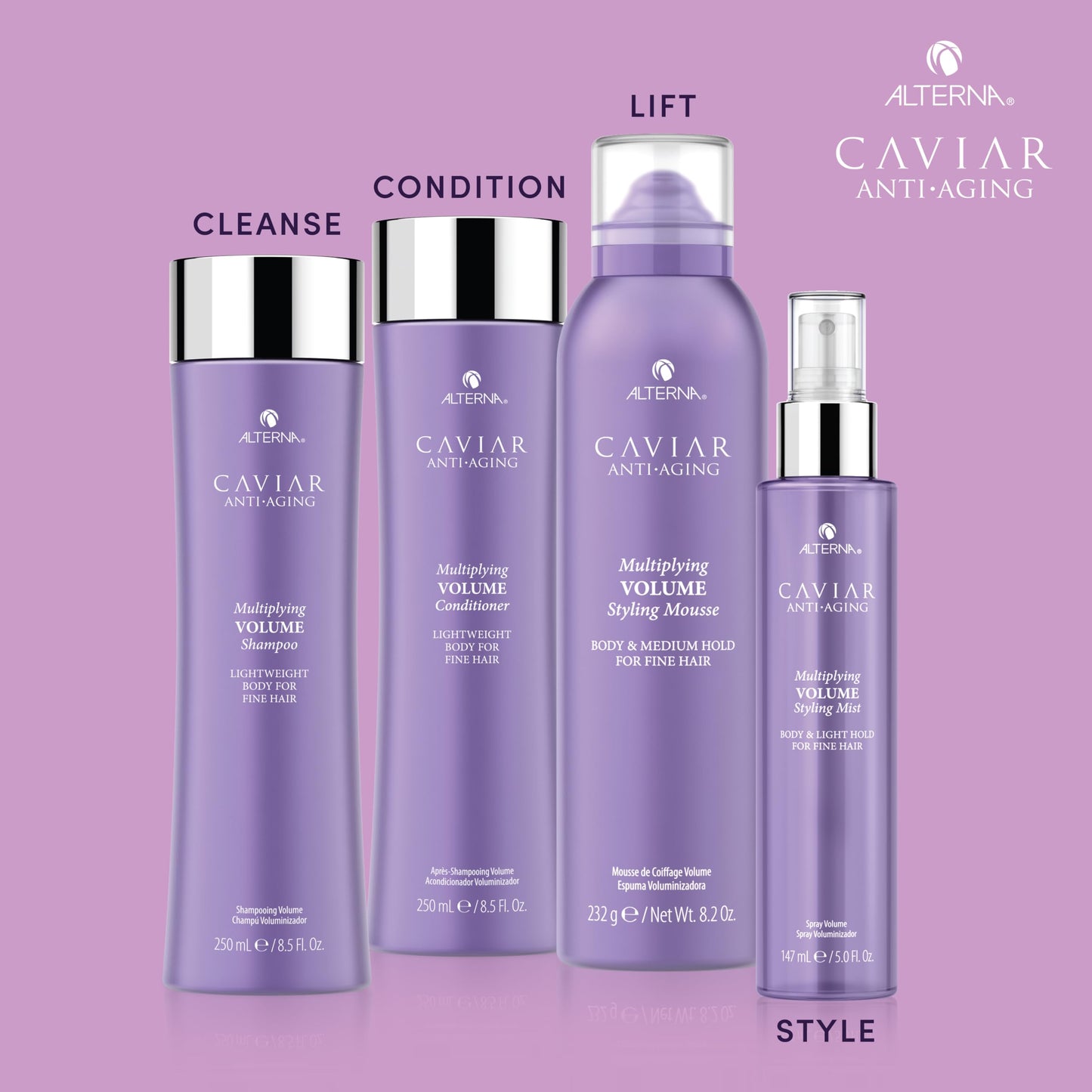 Plum Alterna Haircare CAVIAR Anti-Aging Multiplying Volume Conditioner 8.5Fl Oz | For Fine, Limp or Thin Hair | Create Instant Volume and Thickness | Sulfate Free