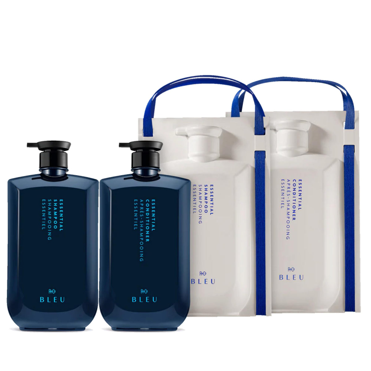 White Smoke R+Co BLEU Essential Shampoo and Conditioner Liter Set, Boosts Body, 33.8 oz
