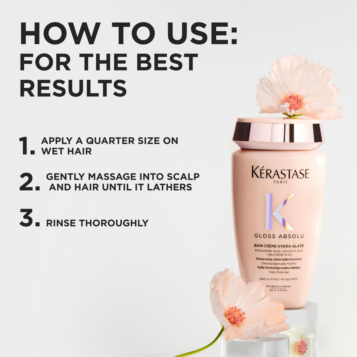 Lavender Kerastase Gloss Absolu Bain Creme Shampoo Refill – Anti-Frizz, 16.9 Fl Oz