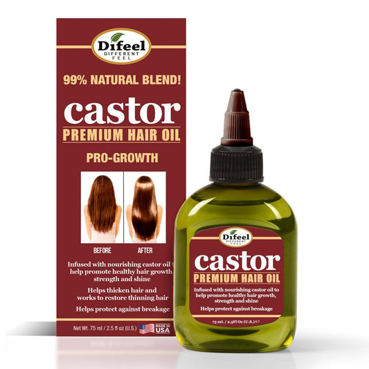White Smoke Difeel(Sunflower)  Castor Pro-Growth Premium Hair Oil (2.5oz)