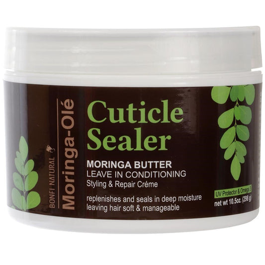 Light Gray BONFI NATURAL Cuticle Sealer Moringa Butter Leave In Conditioning Styling &amp; Repair Cream(10.5oz)