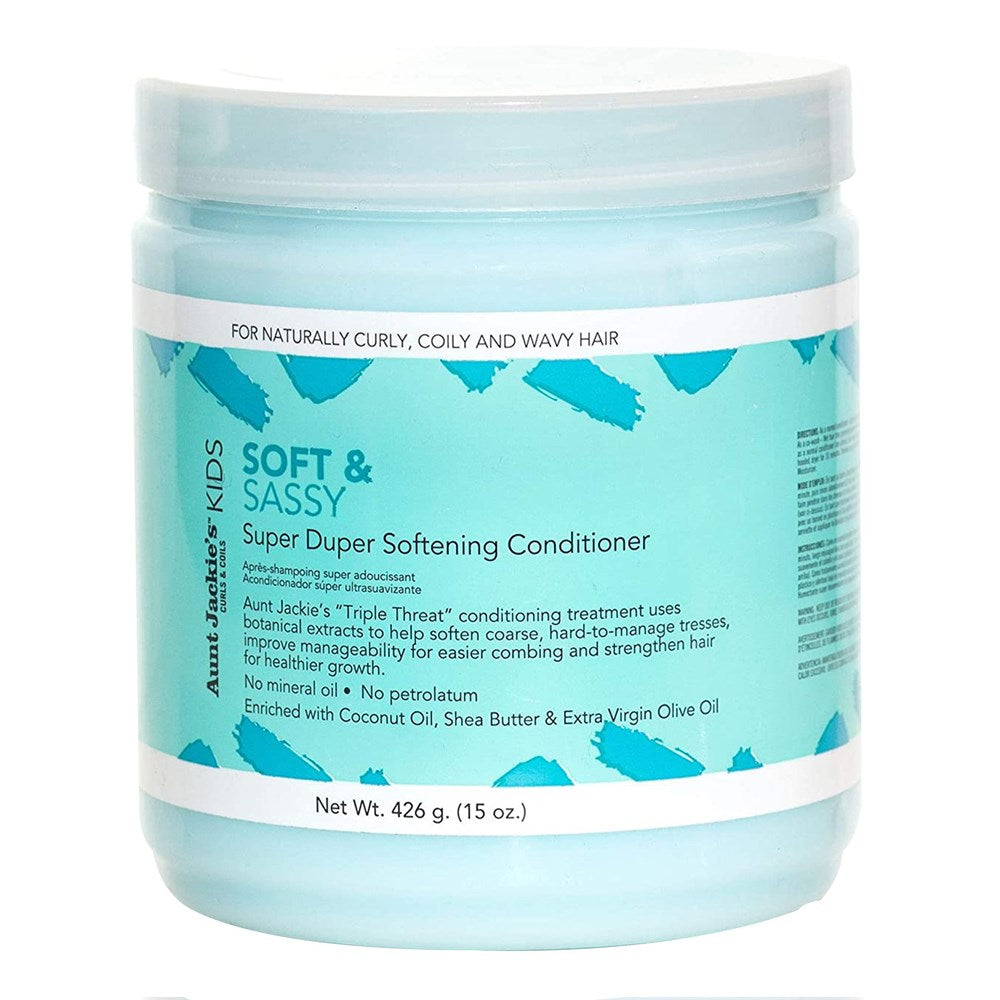 White Smoke AUNT JACKIE'S Kids Soft &amp; Sassy Super Duper Softening Conditioner (15oz)
