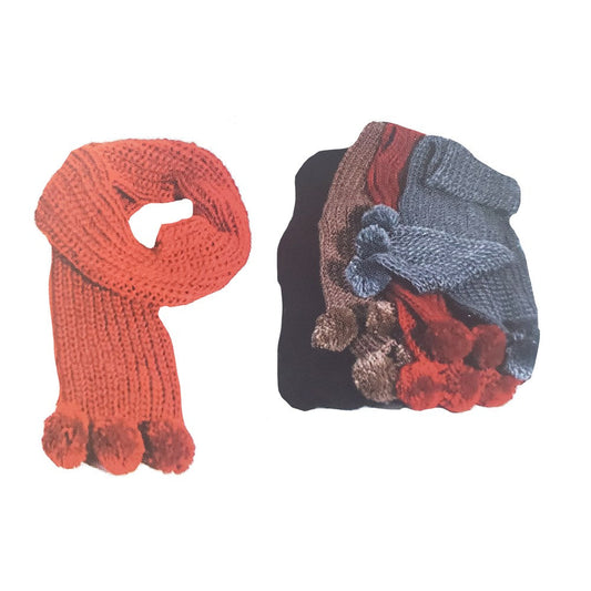 White Smoke KIM &amp; C Winter Ball Decorated Knit Scarf (6pcs)