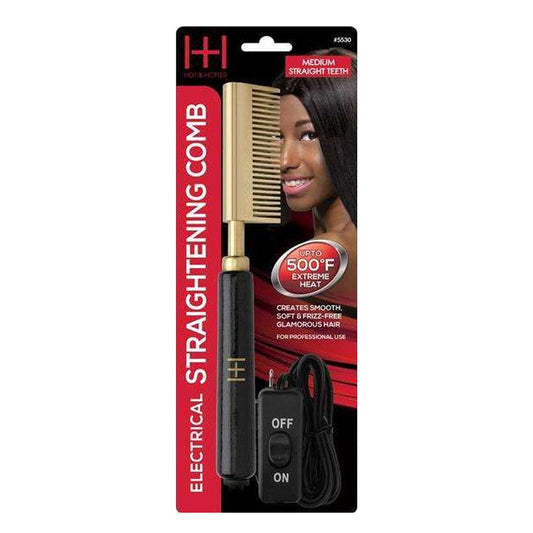 Black ANNIE Hot &amp; Hotter Electrical Straightening Comb [Medium Straight Teeth]