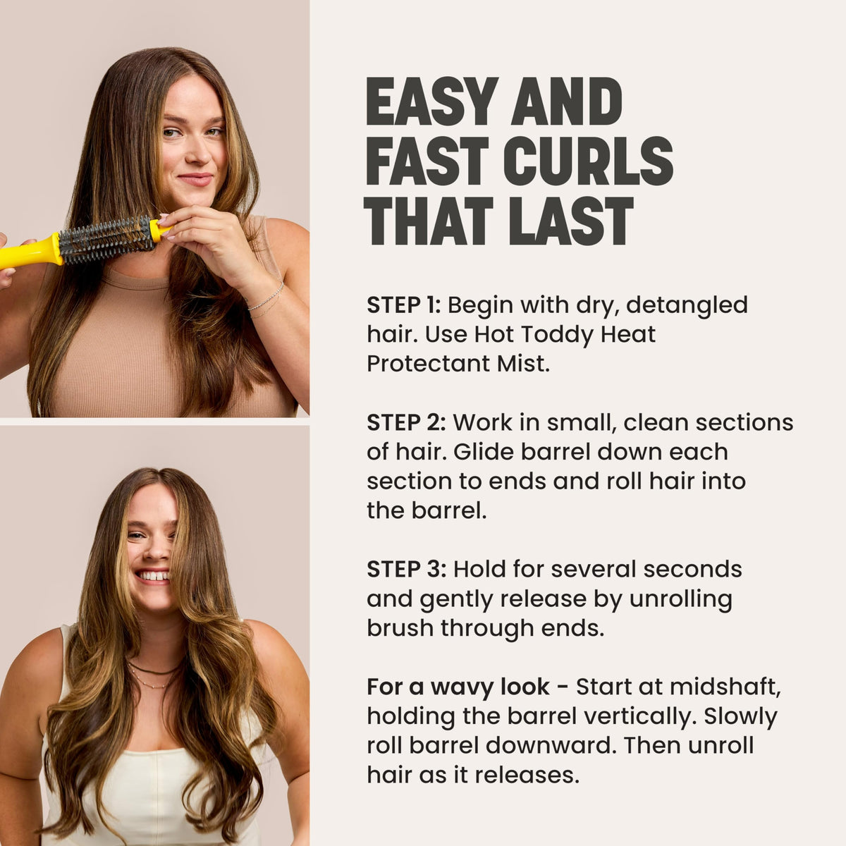 Misty Rose Drybar The Curl Party Heated Curling Round Brush, 1" Barrel