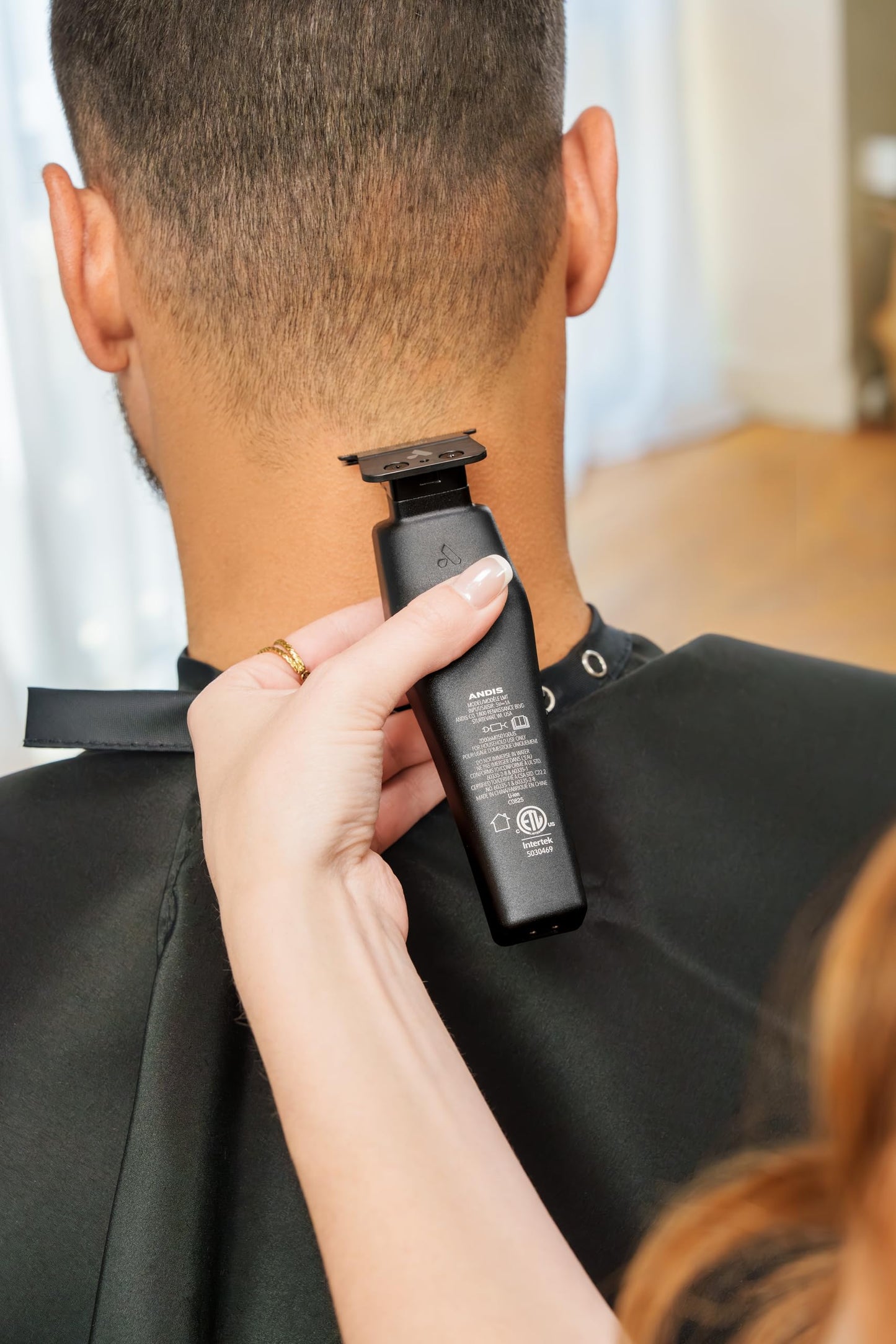 Dark Slate Gray Andis 562703 Recon Professional Barber Vector Motor Beard & Hair Cordless Trimmer, DLC T-Blade, USB-C Charging with Premium Charge Stand, Black