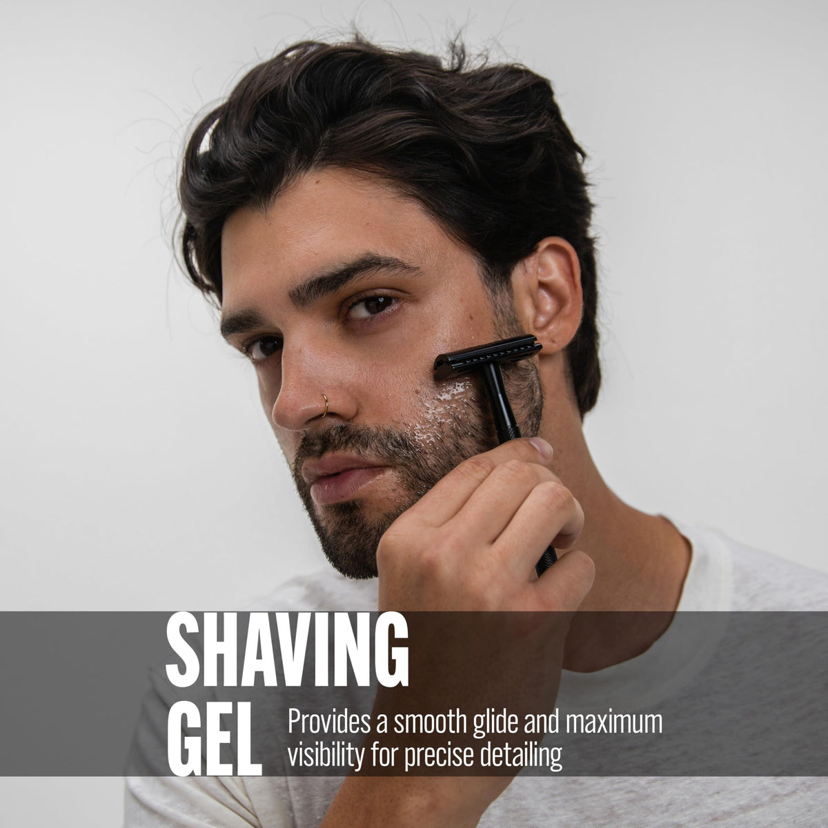 Light Gray STMNT Grooming Goods Shaving Gel, 5 oz | Transparent Formula | Irritation-Free Shave | Non-Foaming | Non-Drying