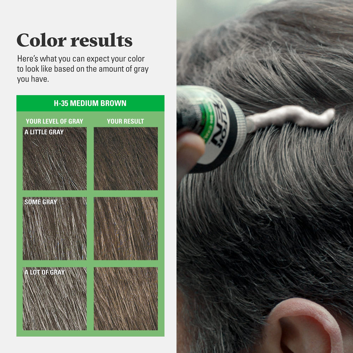 Black JUST FOR MEN Shampoo-In Color, Hair Color, Medium Brown H-35 (1 Pack)