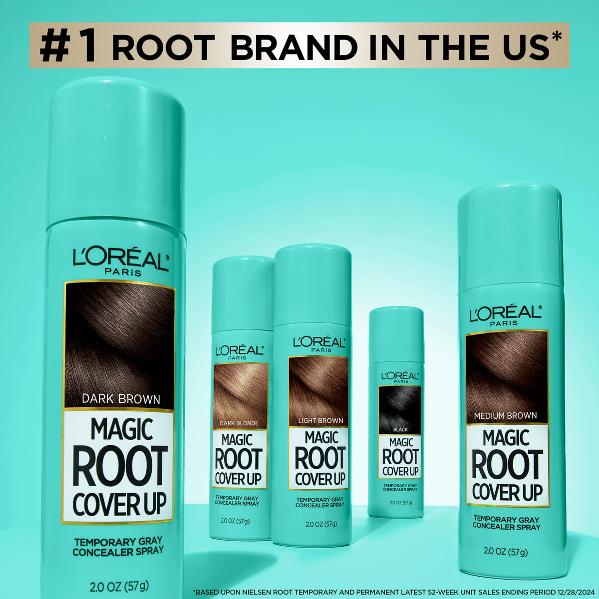 Medium Turquoise L'Oreal Paris Magic Root Gray Hair Cover Up, Dark Brown, 2 oz, 2 Count